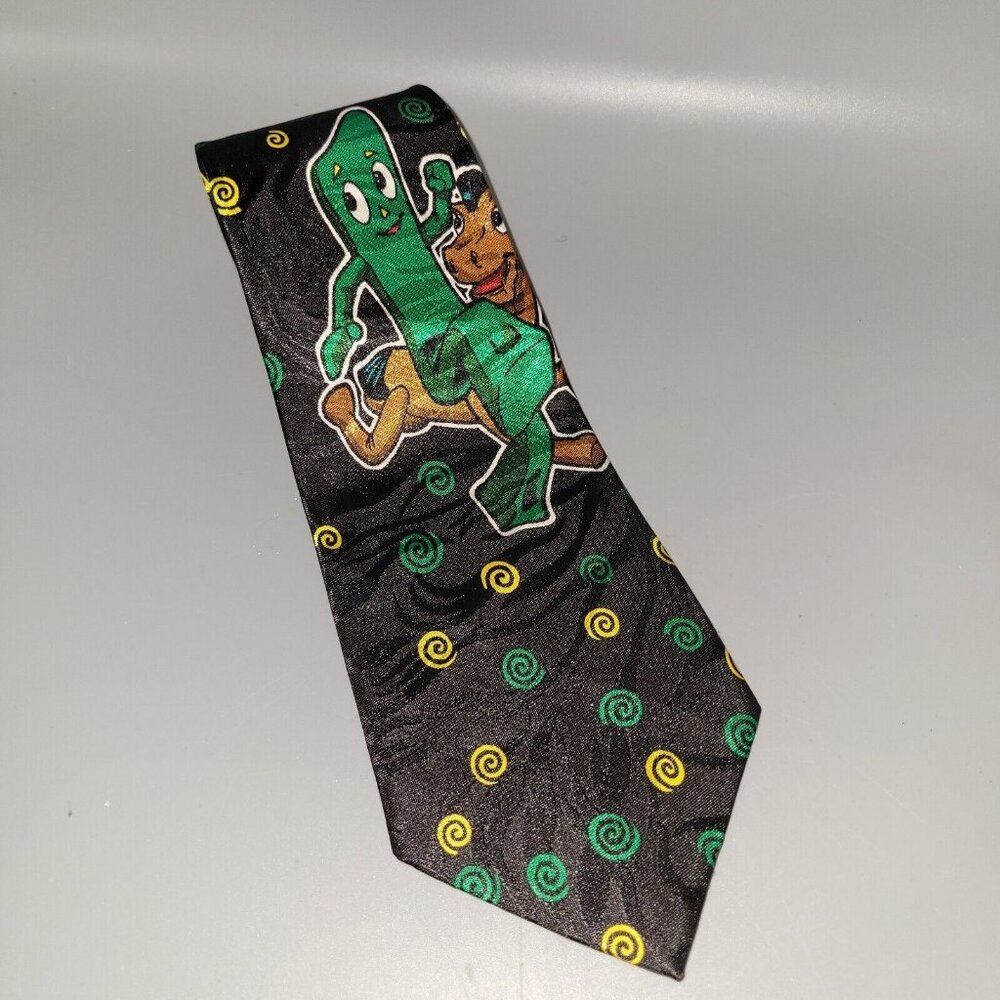 Vtg W-R-D Gumby & Pokey Neck Tie Mens Wide 54” Short Multicolored RARE NWOT
